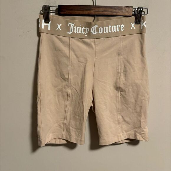 NWT Kittenish X Juicy Couture 7" Bike Shorts Beige Stretchy Knit- Size Small - Picture 1 of 7
